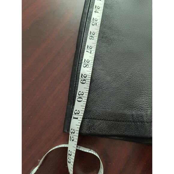 Newport News Leather Pants Women's Sz 6 Black Bootcut Lined Classic Dressy Biker - Picture 10 of 14